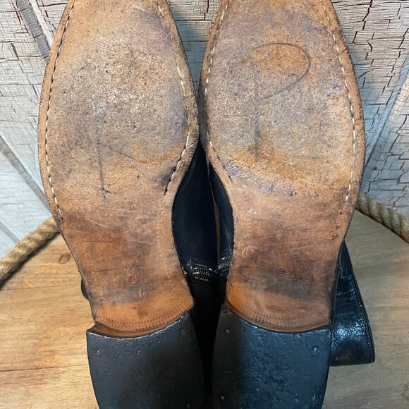 Vintage 60's Beatle ankle side-zip boots brown leather 9 Mod Hip - Picture 6 of 8